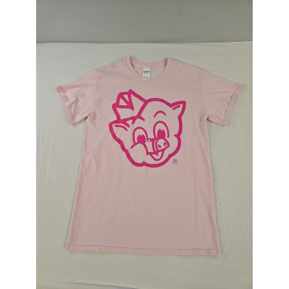Piggly Wiggly Logo Tshirt Women's Pink Short Sleeve Size Small I Dig The Pig
